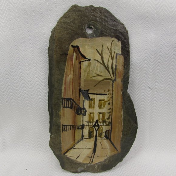 Other - Pirates Alley New Orleans Hand Painted Rustic Slate Art Painting 3" x 6"